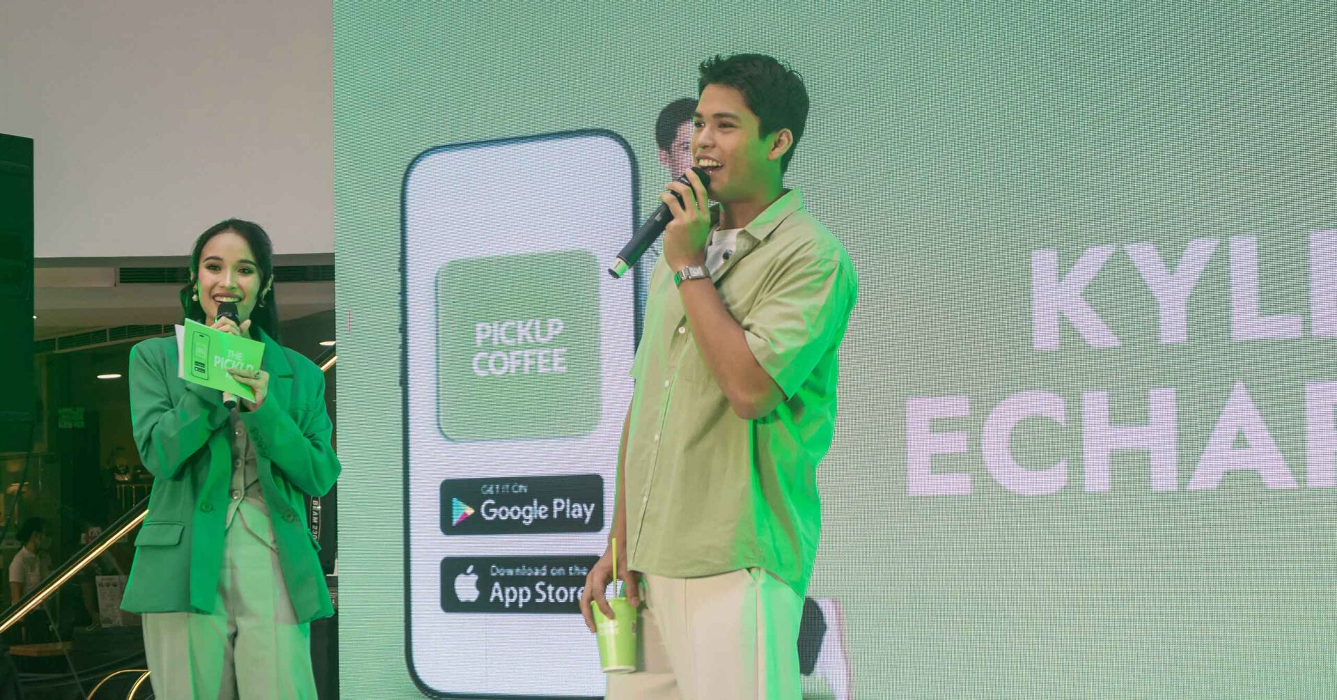 Pickup coffee app launch featuring Kyle Echarri
