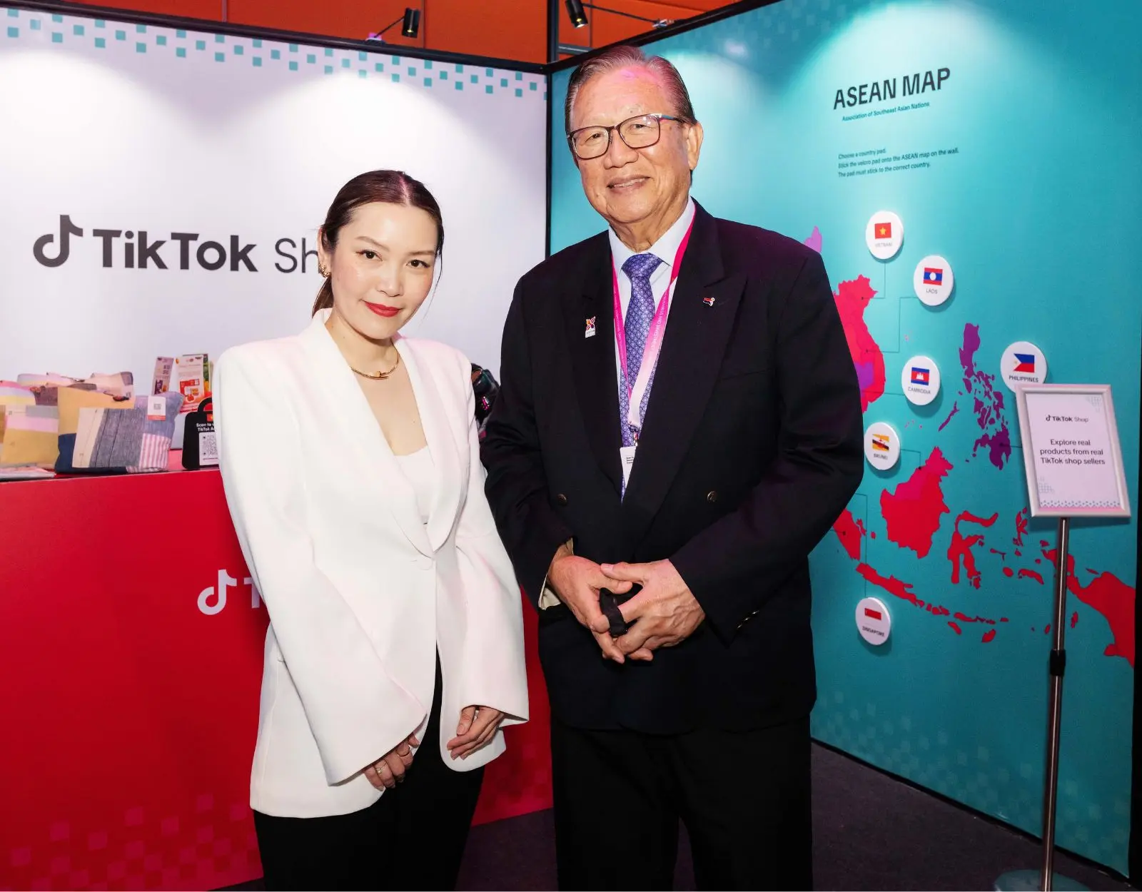 Chanida Klyphun, Director of Public Policy for Southeast Asia, TikTok, and George Barcelon, Chairman of the Philippine Chamber of Commerce and Industry and ASEAN-BAC Philippines Member.